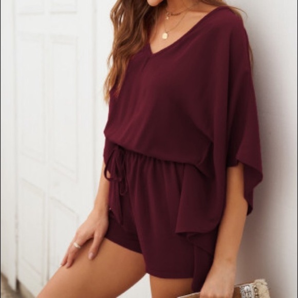 Brand new burgundy dressy jumpsuit - Picture 3 of 3